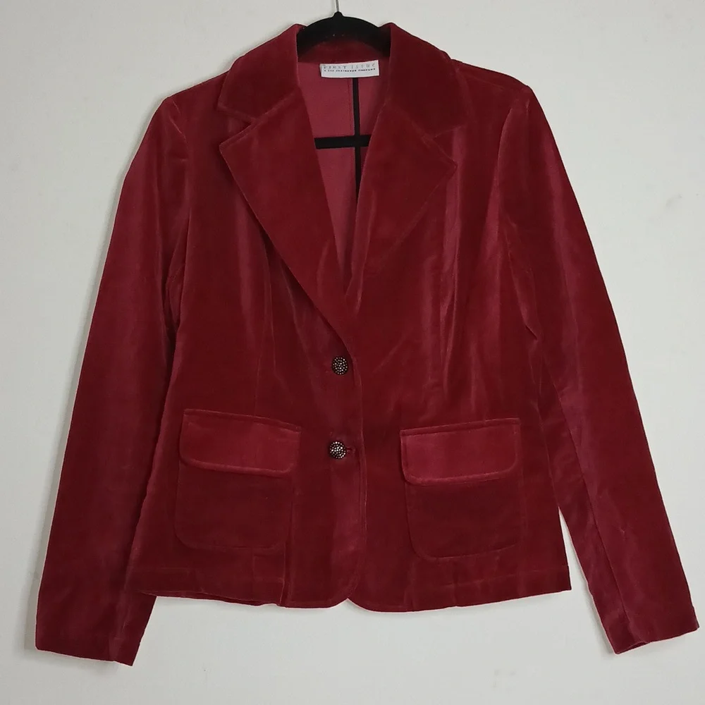 First Issue Liz Claiborne Red corduroy Blazer jacket Size‎ Medium